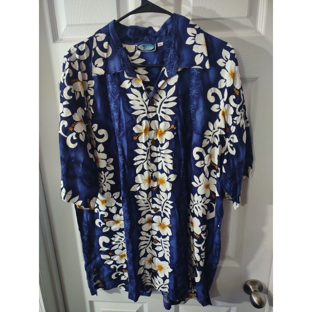 Blue Sky Shirt Size XL Blue Multicolor Floral Button down Collar Looks Big - Picture 2 of 9